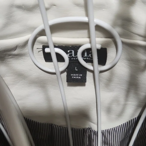 Faux Leather Cream Jacket - Picture 2 of 13